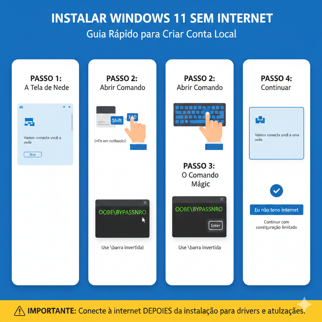 Como Instalar o Windows 11 sem Conexão de Rede